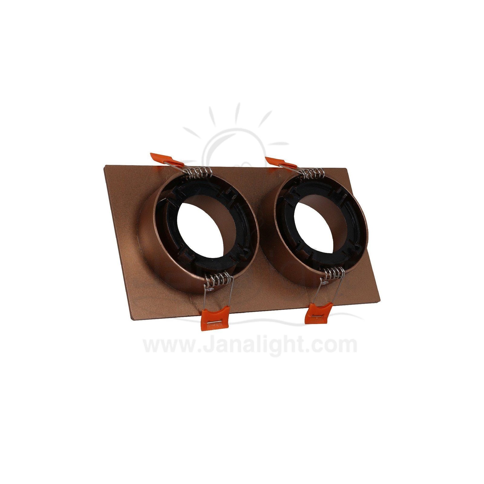 سبوت لايت فارغ متحرك مستطيل 2 عين بلاستك روز جولد جنى لايت JN406 Double square rose gold Spotlight frame
